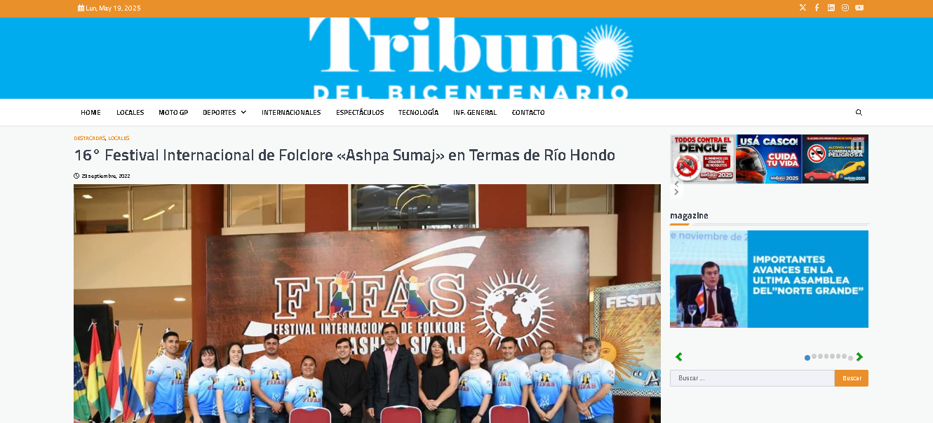 16° Festival Internacional de Folclore «Ashpa Súmaj» en Termas de Río Hondo