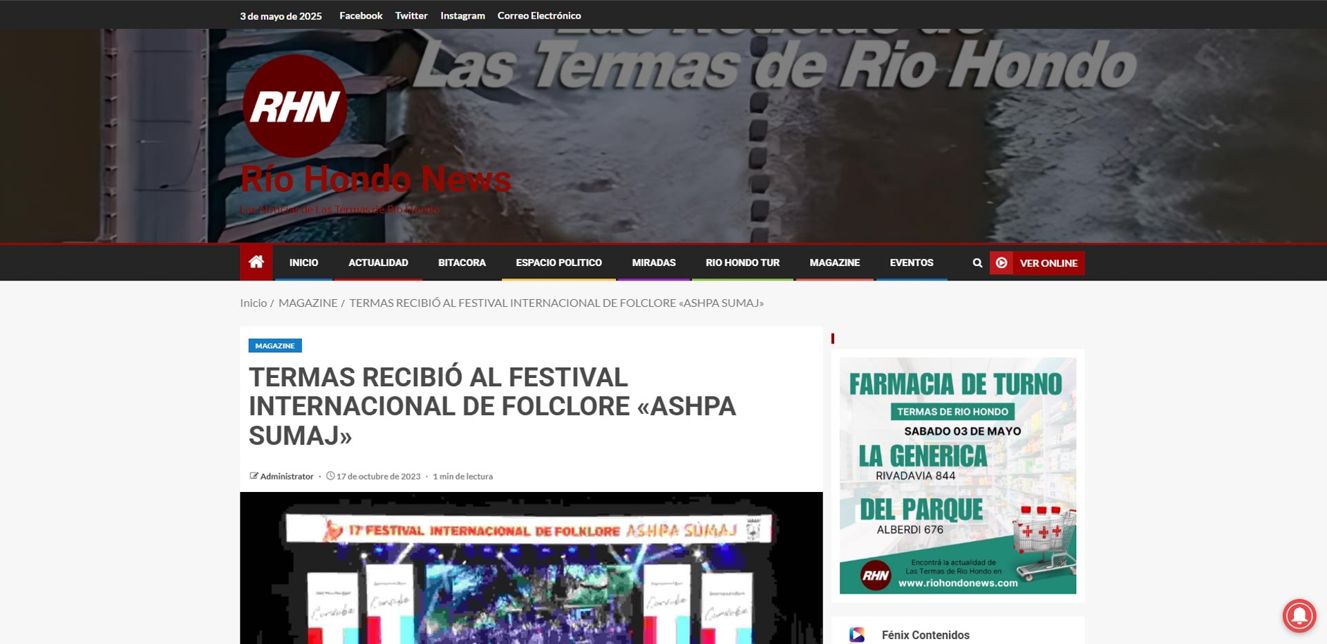 Termas recibió al Festival Internacional de Folclore «Ashpa Súmaj – Riohondonews.com